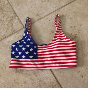 American USA flag bathing suit top